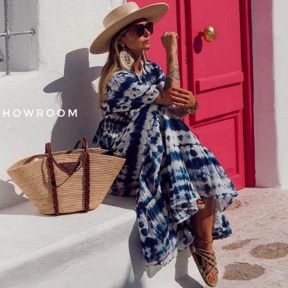 MANGO 100% cotton tie dye print dress blogger fave zara competitor brand - Picture 6 of 12